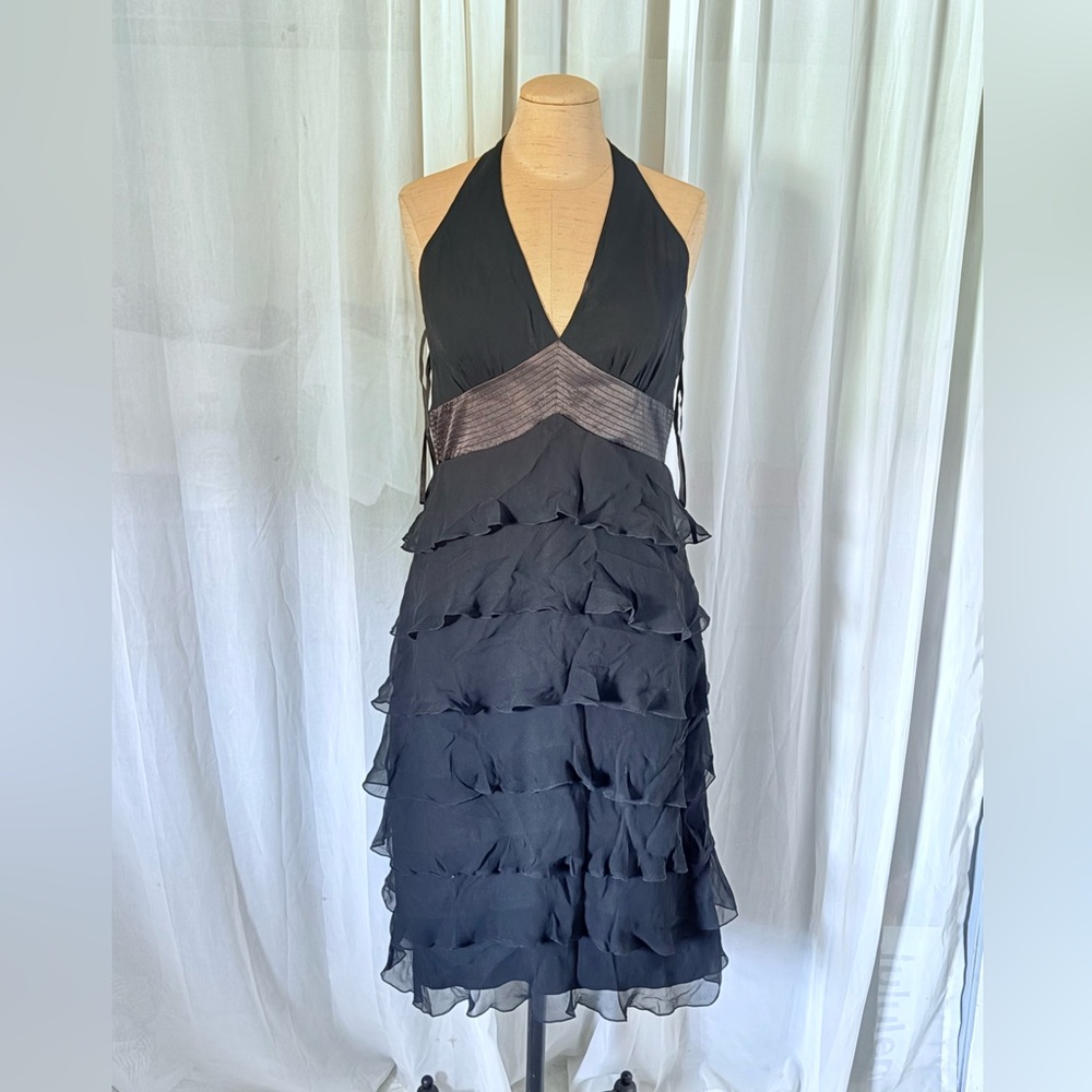 Tailor B. Moss Black Layered Backless Dress